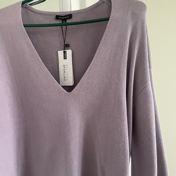 Dynamite Tops - Large puff sleeve neck sweater